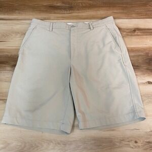 FootJoy Golf Shorts Performance Lightweight Khaki Flat Front Mens Size 35